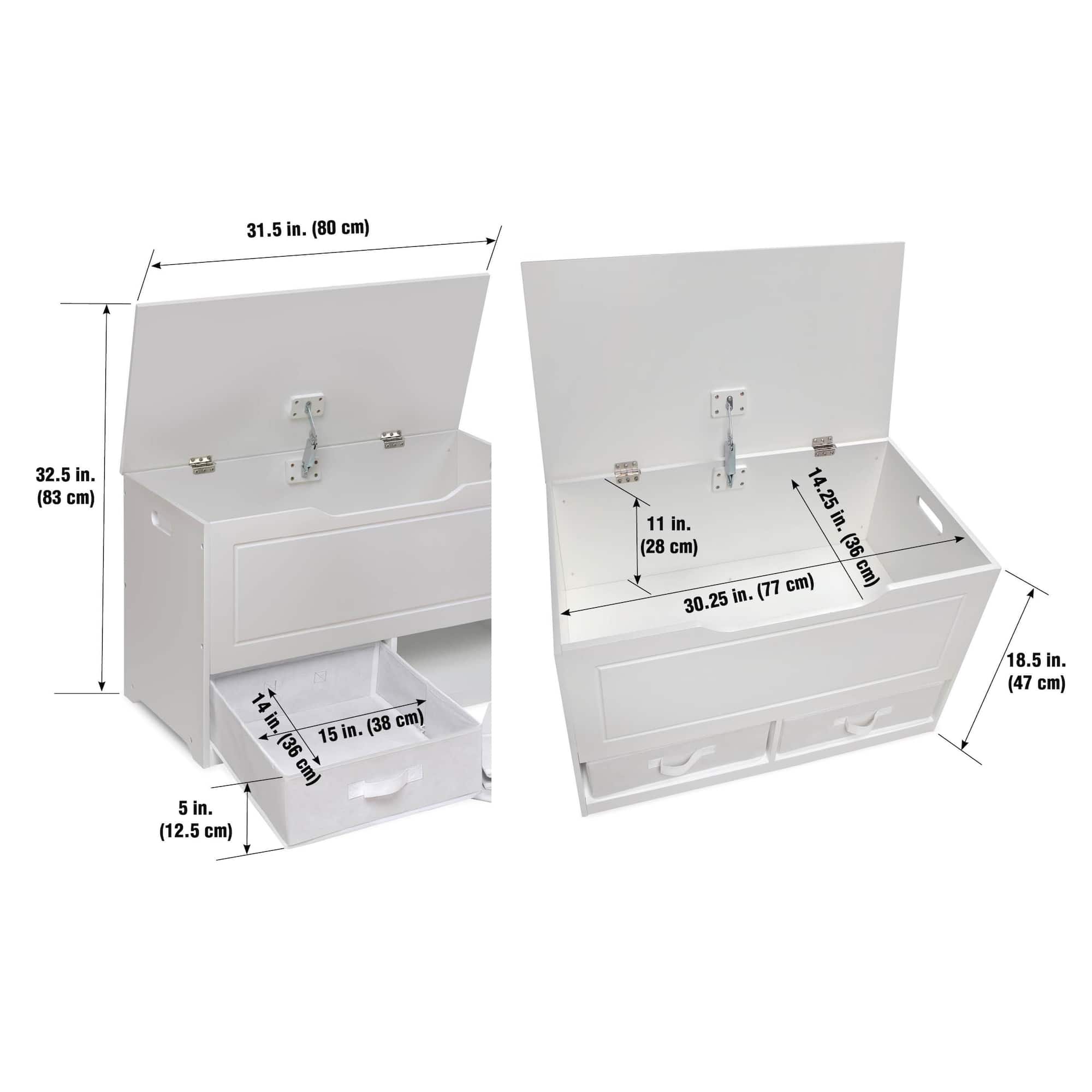 Badger Basket White Up & Down Toy & Storage Bench